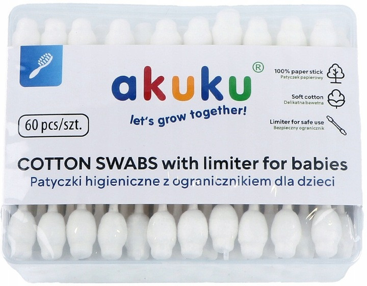AKUKU Vatové tyčinky s omezovačem pro miminka