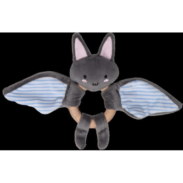 TRYCO Kousátko s dřevěným kroužkem - Netopýr Bruce