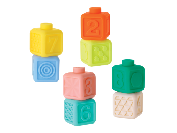 INFANTINO Kostky Squeeze & Stack 8 ks - Kostky Squeeze & Stack 8 ks