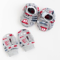 NEW BABY Kojenecký bavlněný set-capáčky a rukavičky