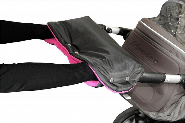 Rukávník ke kočárku - Rukávník ke kočárku černý + fuchsie