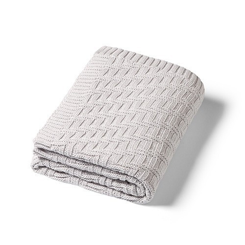 BABYONO Deka z organické bavlny pletená 75 x 100 cm 0m+ - grey