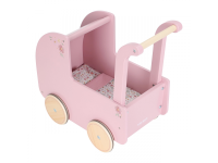 LITTLE DUTCH Kočárek pro panenky dřevěný s peřinkou Pink