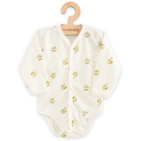 NEW BABY Kojenecké celorozepínací body s dlouhým rukávem z organické bavlny Olivy