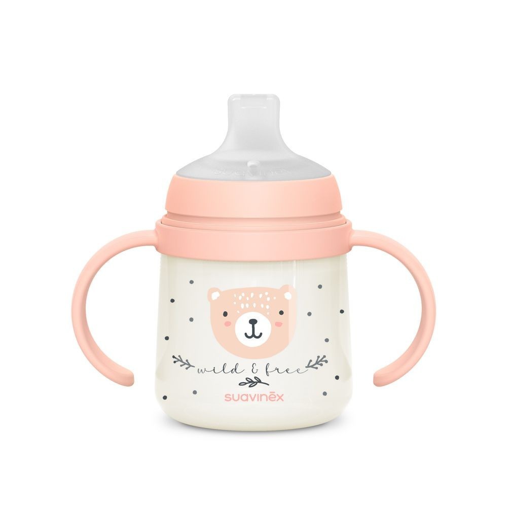 SUAVINEX První láhev s oušky WILD & FREE 150 ml - růžová