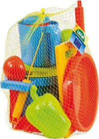 LENA Plastová sada k vaření na písek v síťce, 14 dílů