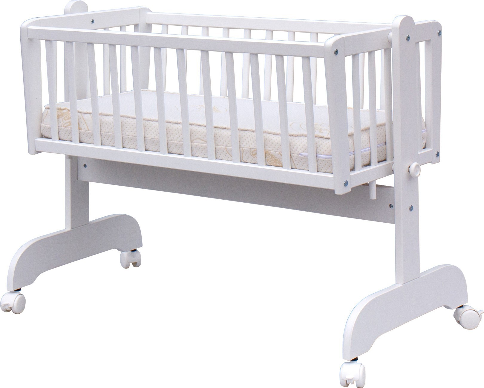 SCARLETT Dětská kolébka borovice - bílá 90 x 41 cm
