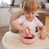 BABYONO Miska silikonová s přísavkou a víčkem 6m+