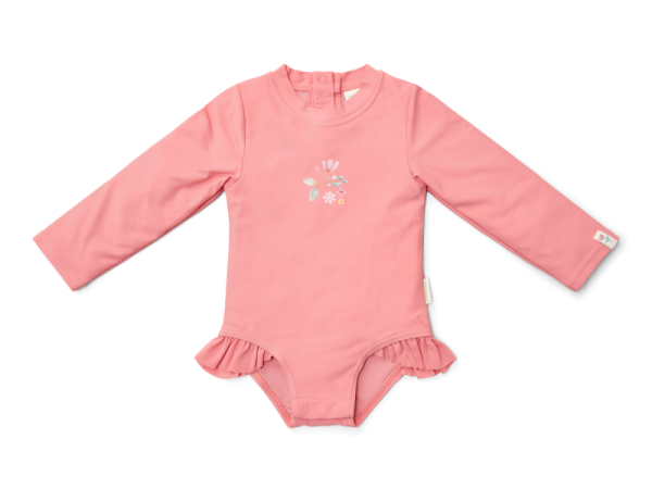 LITTLE DUTCH Plavky dlouhý rukáv UPF 50+ -  Sunny Flowers Rouge vel. 86/92