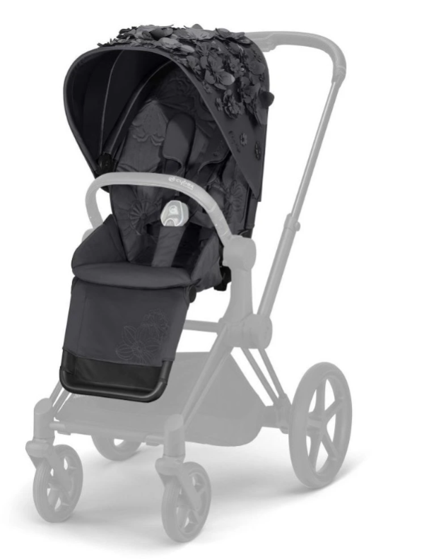 CYBEX Platinum Priam Seat Pack Simply Flowers - Flowers Dark Grey