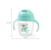 BABYONO Hrnek učicí s brčkem 6m+