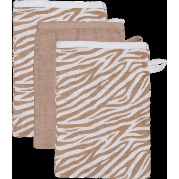 TRYCO Mušelínová žínka, 3ks - Zebra