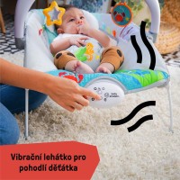 BABY EINSTEIN Lehátko hudební vibrační se světly Kick to It Neptune do 9 kg