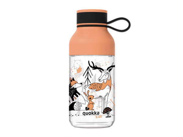 QUOKKA Plastová láhev Ice Kids s poutkem 430 ml - In the Woods 430 ml