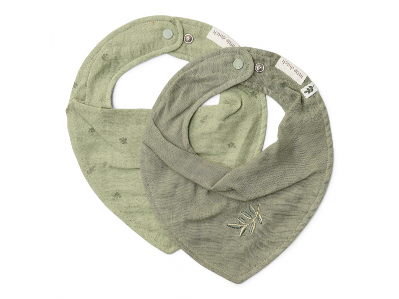 LITTLE DUTCH Bryndáček bandana 2 ks Pure - Pure Sage