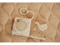 LITTLE DUTCH Závěsná textilní knížka s aktivitami Newborn Naturals