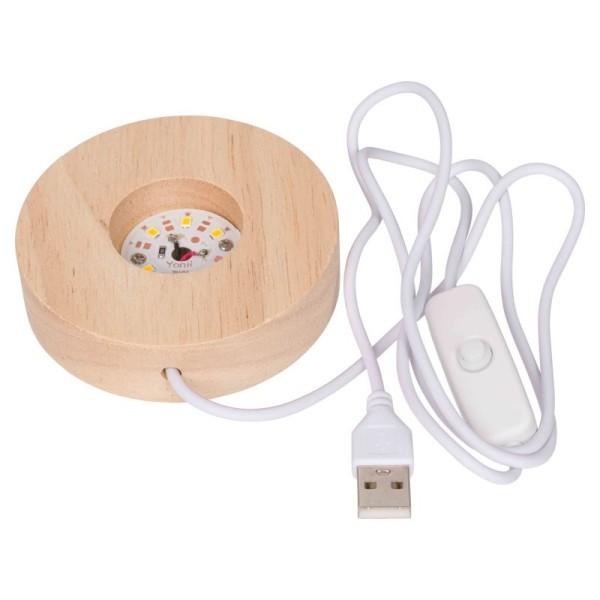 DOOKY Dřevěný stojánek s LED osvětlením - Dřevěný stojánek s LED osvětlením