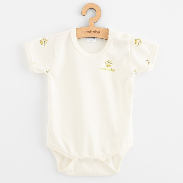 NEW BABY Kojenecké body s krátkým rukávem z organické bavlny Olivy - vel. 74