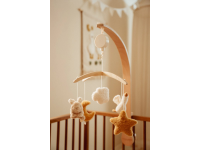 LITTLE DUTCH Hudební kolotoč dřevěný Newborn Naturals