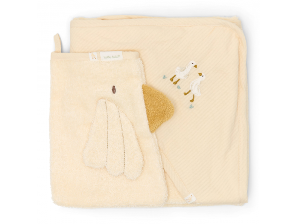 LITTLE DUTCH Dárková sada s osuškou Husa Newborn Naturals - sada s osuškou Husa Newborn Naturals