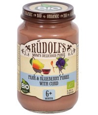 RUDOLFS BIO Hruška, borůvky, tvaroh 190 g