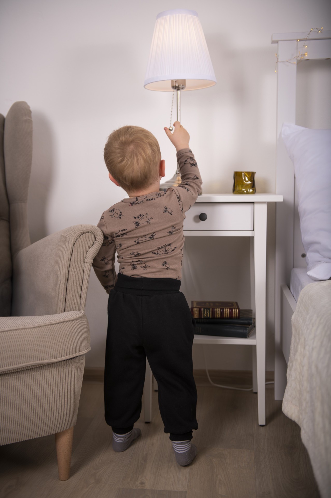 LITTLE ANGEL Tepláky hřejivé - černá