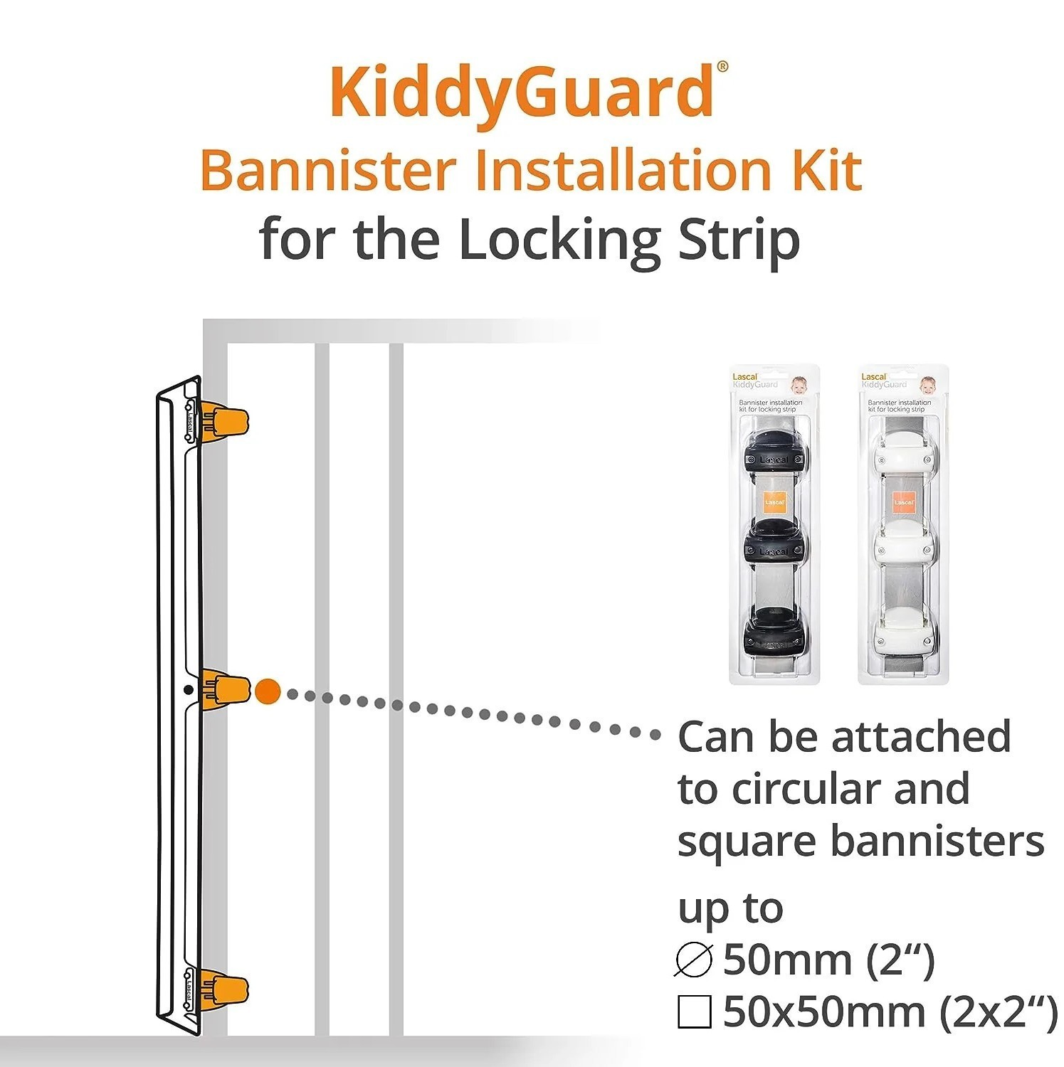LASCAL KiddyGuard® Sada úchytů k zábradlí - záchyt.lišta k Avant / Accent