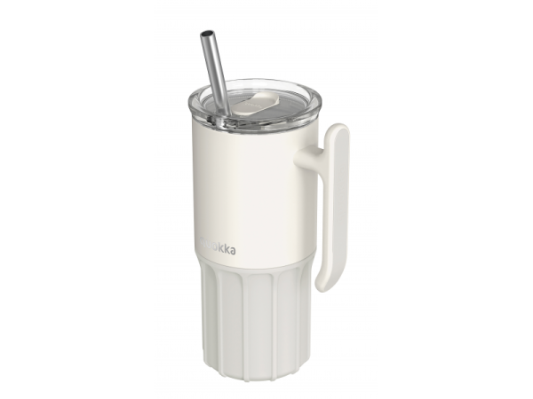 QUOKKA Nerezový termohrnek s brčkem Umi 720 ml - Ivory 720 ml