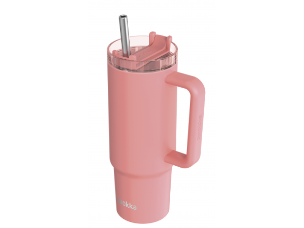 QUOKKA Nerezový termohrnek s brčkem Vibe 880 ml - Coral 880 ml