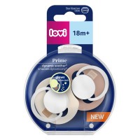 LOVI Dudlík svítící silikonový dynamický PRIME 2ks Ivory/Blush