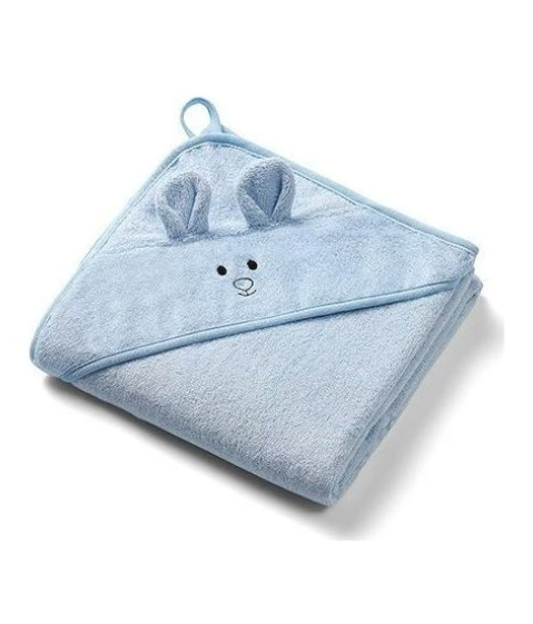 BABYONO Osuška s kapucí Bamboo 100x100cm - modrá myška
