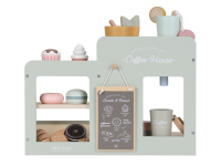 LITTLE DUTCH Kávovar dřevěný velký s příslušenstvím Coffee House