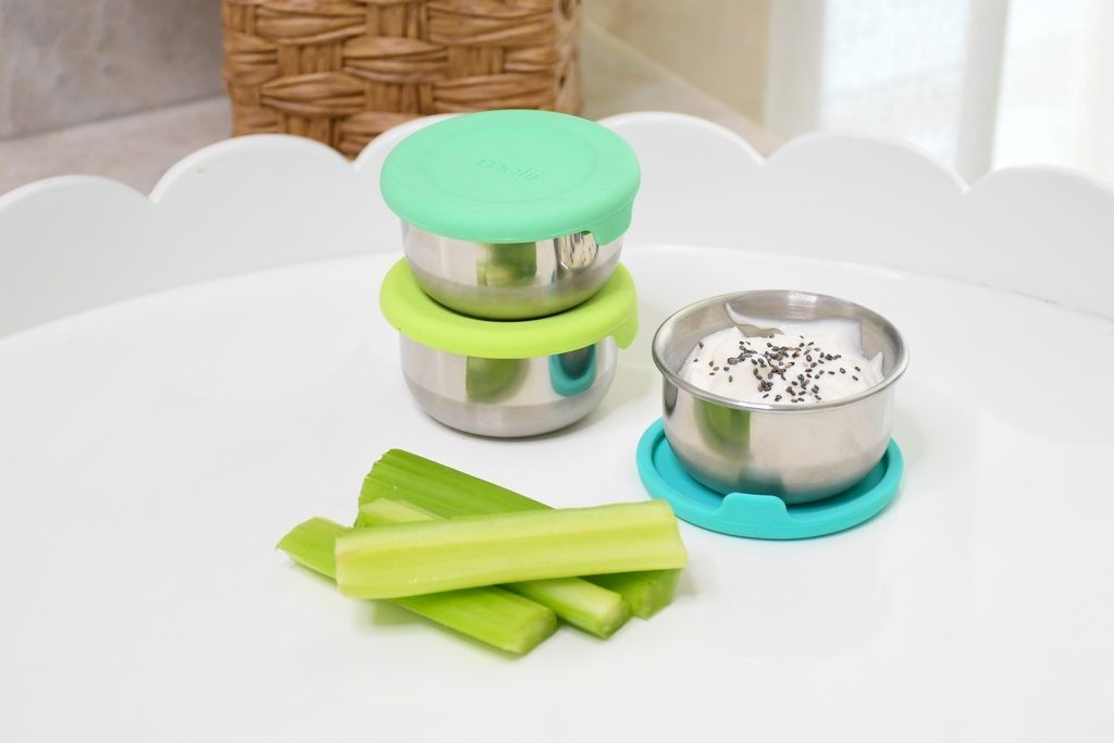 MELII Nerezová dóza 89 ml se silikonovým víčkem 3ks