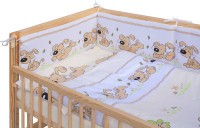 SCARLETT Dětská postýlka s kompletní výbavou Scarlett 120 x 60 cm - Japy / stahovací bok