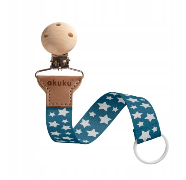 AKUKU Klip na dudlík hvězdy - stříbrné hvězdy