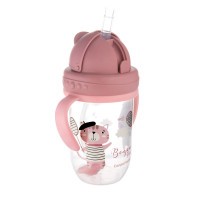 CANPOL BABIES Nevylévací hrneček se slámkou a závažím 270ml BONJOUR PARIS