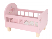 LITTLE DUTCH Postýlka pro panenky dřevěná s peřinkou Pink