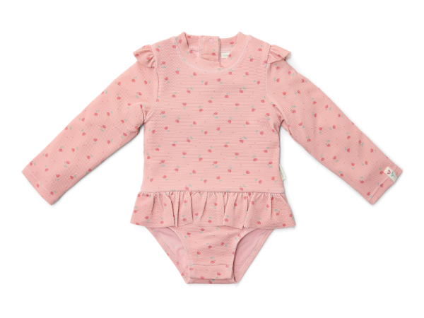 LITTLE DUTCH Plavky dlouhý rukáv UPF 50+ - Sunny Flowers Blush vel. 98/104