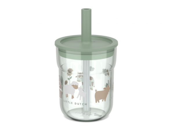 LITTLE DUTCH Kelímek s brčkem 250 ml - Farma