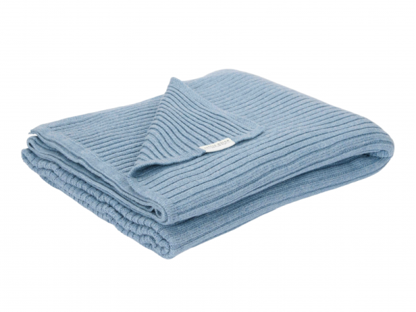 LITTLE DUTCH Deka pletená 70x100 cm Pure - Denim Blue