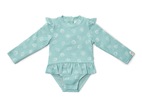 LITTLE DUTCH Plavky dlouhý rukáv UPF 50+ - Ocean Treasures Surf Blue vel. 74/80