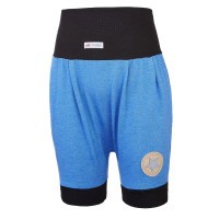 LITTLE ANGEL Šortky tenké harémky Outlast® - modrý melír
