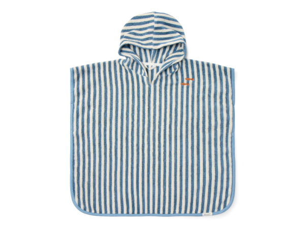 LITTLE DUTCH Plážové pončo - Ocean Sea Life Blue