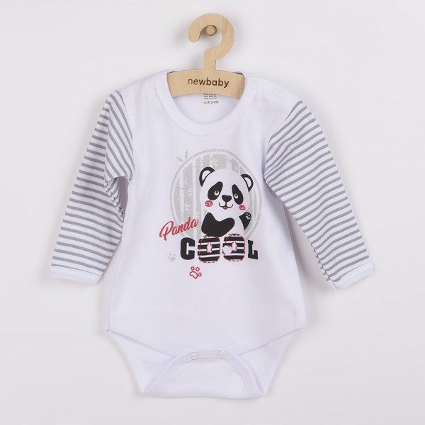 NEW BABY Kojenecké body s dlouhým rukávem Panda