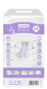 MonPeri Jednorázové dětské plenky ECO comfort L