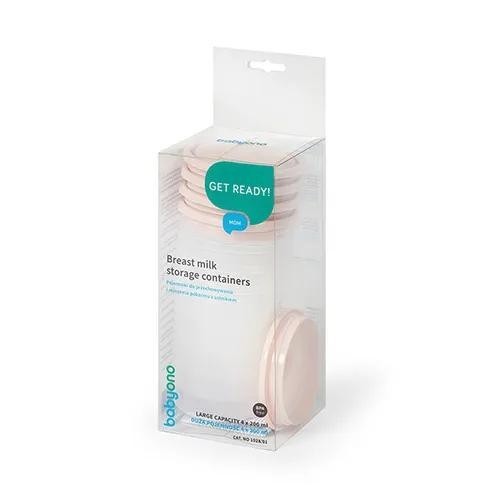 BABYONO Zásobníky k uchovávání pokrmů (4ks) +  náustek