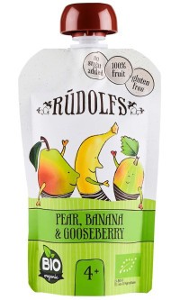 RUDOLFS BIO kapsička Hruška, banán, angrešt 110 g