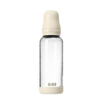 BIBS antikoliková skleněná lahev se silikonovým dudlíkem 240ml