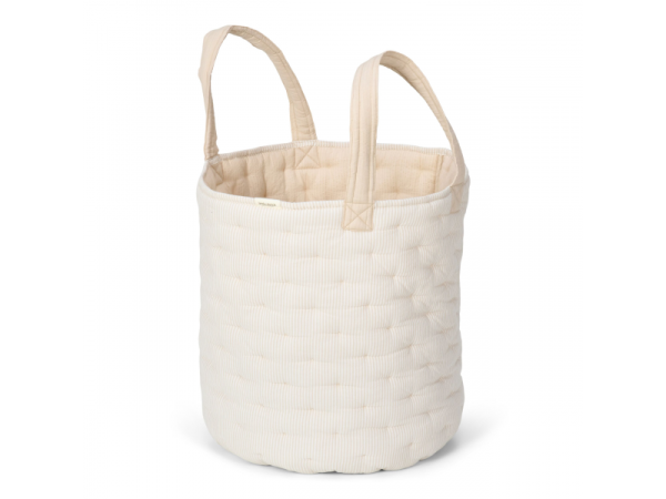 LITTLE DUTCH Košík textilní oboustranný extra velký Pure - Beige Stripe
