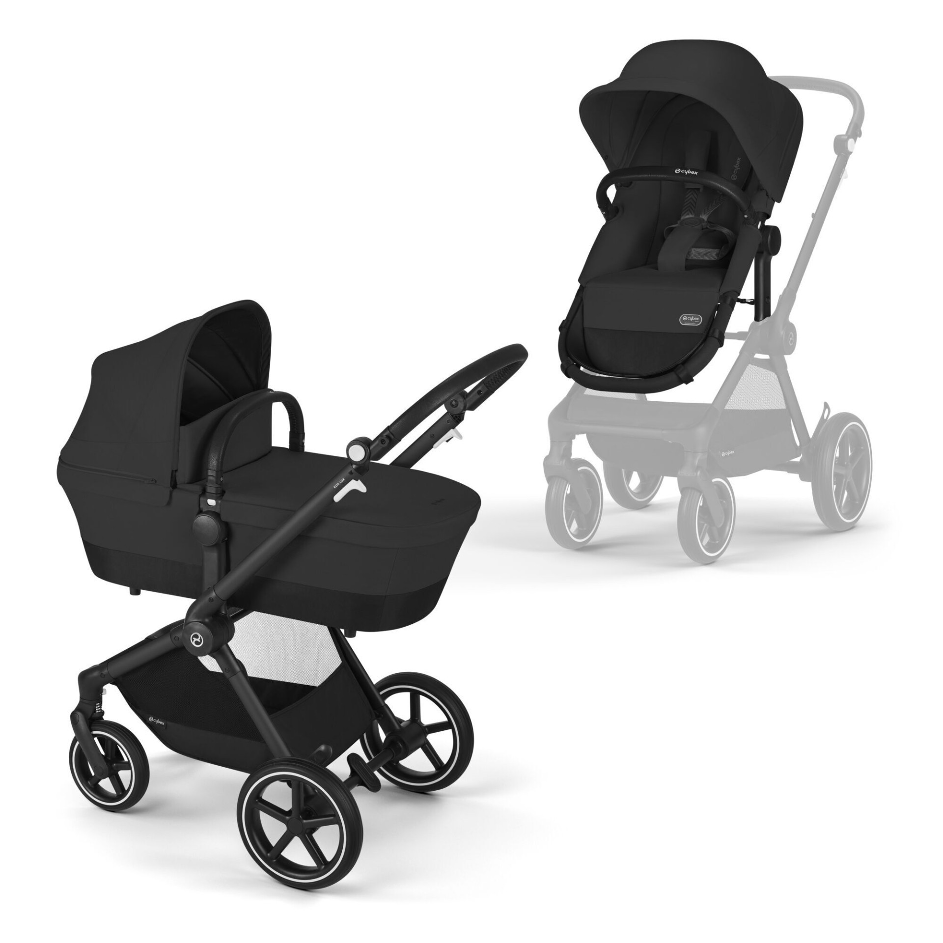 CYBEX Gold EOS LUX Kombinovaný kočárek 2v1 - BLK Moon Black | black